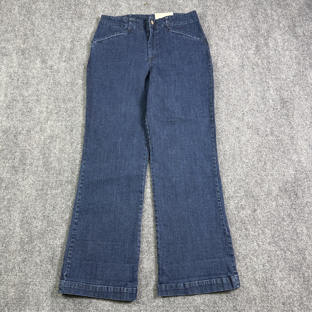 White Stag Womens Wide Leg Jeans 6 Petite Dark Wash Trouser Stretch NWT Vintage
